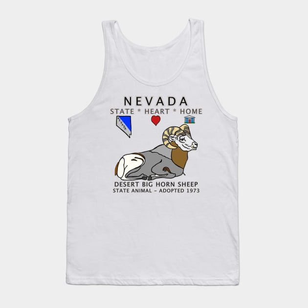 Nevada - Desert Big Horn Sheep - State, Heart, Home - state symbols Tank Top by cfmacomber